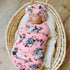 3 Pack DRESHOW BQUBO Newborn Floral Receiving Blankets Newborn Baby Swaddling Hats Sleepsack Toddler Warm Shower Gift