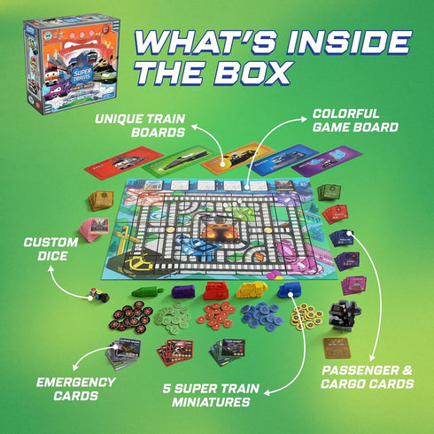 510) Super Trains: First Ride Kids Train Board Game (Ages | Easy to Learn Family Game | Competitive with Kindness