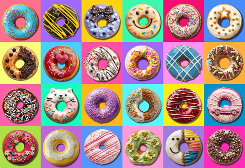 Puzzles for Kids Ages 4-10 - Colorful Donuts 100 Piece Puzzle - Educational Toys Gifts