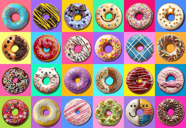 Puzzles for Kids Ages 4-10 - Colorful Donuts 100 Piece Puzzle - Educational Toys Gifts