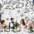 White and Silver Balloons Garland Arch Kit, 5"10 Inch 12" Metallic Confetti Latex Balloons for Party Decor
