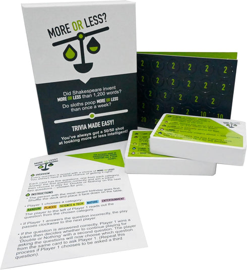 Trivia Card Game - Compact & Fun, Ideal for Travel, Family Game Night, Gifts for Adults, 5 Trivia Categories
