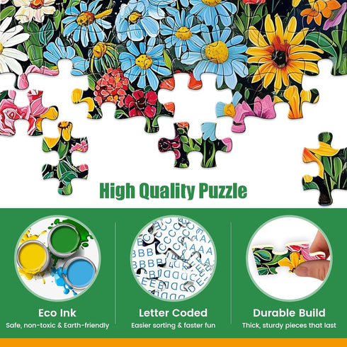 300 8-10 10-12,Fantasy 20.5x15in Piece Puzzles for Adults,Butterfly Flower Jigsaw Puzzle for Adults Kids Elderly,Large