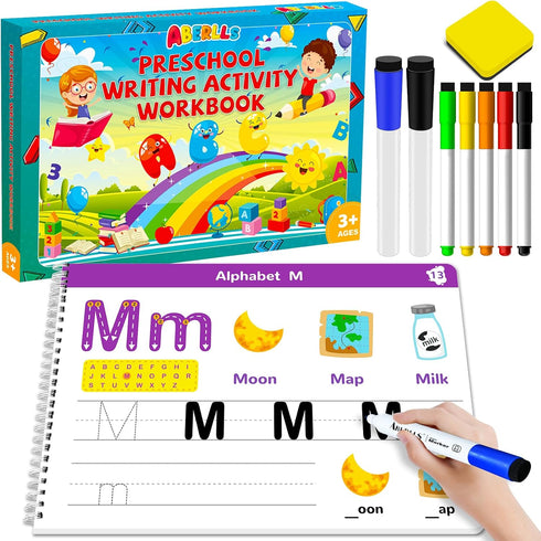 Handwriting Practice Book for Kids, Toddler Preschool Learning Activity for 3 4