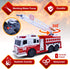 VEBO Fire Truck Motorized with Lights, Siren Sound, Working Water Pump, Rotating Rescue Ladder, Electric Fun Size 15"