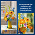 Set (1147 Mothers Day Sunflower Bouquet Building with Vase, Gift for Mom Wife Women Girlfriends Adults Couple Teens