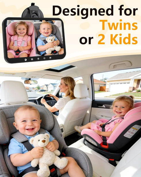 Gwozn 1080P: 3 Setup 7-Inch 2 Dual Baby Car Camera HD Mins Easy Recording Monitor Backseat Camera for Kids with Clear