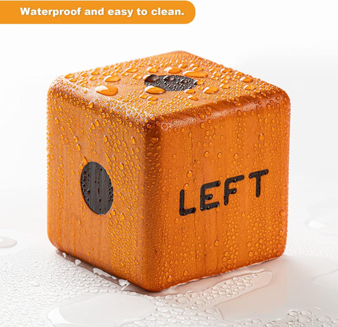 Giant Right Center Left Dice Game with 24 Large Chips & Carry Bag, 3.5" Wooden Outdoor Lawn Dice Game
