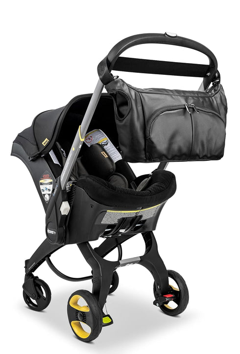 hoodababy Essentials Diaper Bag Compatible with The doona Carseat/Stroller, Black, ml, Faux leather