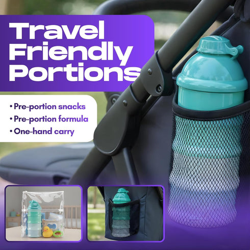 Mommy's 4-Compartment Helper Baby Formula Dispenser On The Go, Stackable Travel Formula Container To Go, Non-Spill Pour