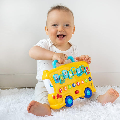 Animal Sounds Bus for Babies 6 Months+ with Lights, Music, Numbers, Volume Control, Educational Musical Toy