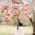 KatchOn Rose Gold 35 Balloon Numbers - 40 Inch Mylar Balloons for 35th Birthday Anniversary Decorations