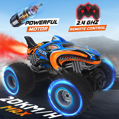 1:16 2.4 GHz All Terrain Monster Truck, RC Truck with 2 Rechargeable Batteries for 80 Mins Play