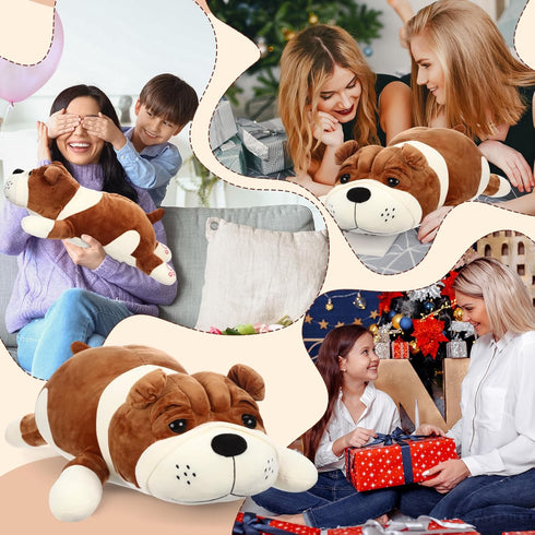 Vertintong 23.6" Soft Dog Plush - Huggable Stuffed Animal Pillow for Kids Birthday Gift - Large Cuddle Puppy Toy