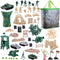 Juvale 100-Piece Army Men Toy Soldiers Playset - Small Plastic Action Figures, Military Battlefield Accessories & Tanks