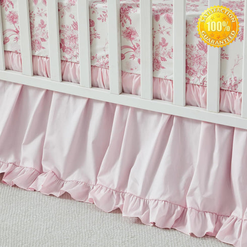 100% Country Brandream Organic Crib Fitted Sheets for Baby Girls, Grandmillennial Fitted Crib Sheet for Standard Crib