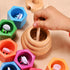 Sorting Stacking Wooden Toys for Toddlers - Bee Hive Montessori Sensory Bin Tools for Early Learning Gift