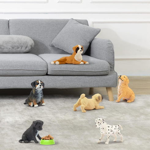 Toymany 12PCS Mini Dog Figurines Playset, Realistic Detailed Plastic Puppy Figures, Hand Painted Tiny Dogs
