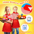 Set 3-8, Set Restaurant Server Play Toys for Boys Girls Age Role Play with Unisex Server Dress-Up Costume, Play Food
