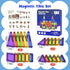 3-8, 60pcs Mini Magnetic Tiles Travel Kit for Kids Ages Portable Magnetic Building Blocks with Visual Storage Guide