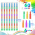60 Pcs Stacking Crayons 10 Interchangeable Colors Stackable Buildable Crayons Rainbow Pencils Stackable Pencils Random DIY Crayons Party Favors for Kids School Office Operation Christmas Box Supplies