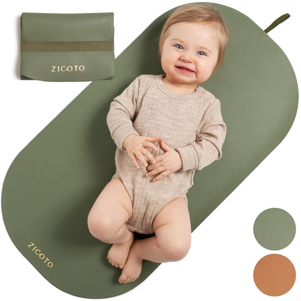 Beautiful Baby Diaper Changing Mat Made of Vegan Leather, Soft and Easy to Wipe Changing Pad for Travel or Home Use