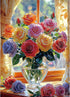 1000 Piece Puzzle for Adults, Colorful Mixed Rose Bouquet Jigsaw Puzzle with