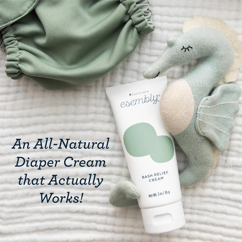 Esembly Rash Relief Cream, Organic Zinc Oxide Barrier Cream, Soothes and Heals Diaper Rash, Natural Aid for Baby Bottom