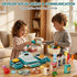 STACTCUTE 49Pcs Set Playset 3-8 Cash Register Toy for Kids, Pretend Play Grocery Store Cashier with Conveyor Belt