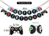Video Games Birthday Banner, Happy Birthday Decorations for Video Games 1st Birthday, Blue and Red