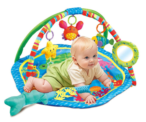 (L30 W30 Inch) Baby Activity Play Gym Mats Ocean Park with Arches, Activity Toys, Animals Toys x