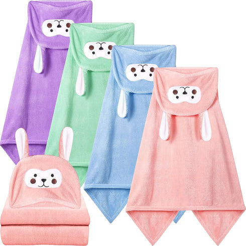 Kenning 4 Pack 28 x 55 Inch Hooded Baby Towels Toddler Bath