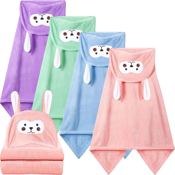 Kenning 4 Pack 28 x 55 Inch Hooded Baby Towels Toddler Bath