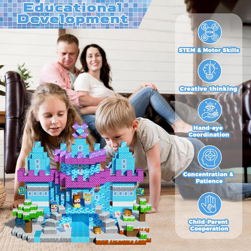 150PCS 3 4 5 6 7 8 9 10 GraceDuck Magnetic Blocks - Magnetic Blocks Build Ice Castle - Magnetics Toys for Montessori