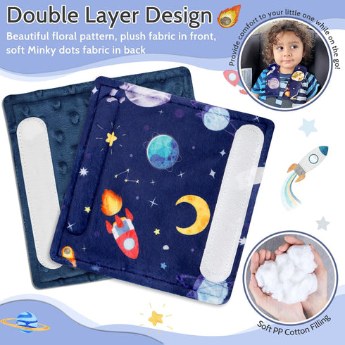 2 Pack Baby Car Seat Strap Cover Outer Space Car Seat Straps Shoulder Pads, Seat Belt Cushions Pads for Infant Car