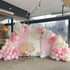 124pcs 16ft Pink and White Balloons Arch Kit, Light Pink White Transparent Balloons with Tape Strip & Dot Glue