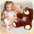 14 Inch Remembrance Bear Plush Stuffed Animal with Recorder, Soft Doll Toy with Picture Frame (Dark Brown)