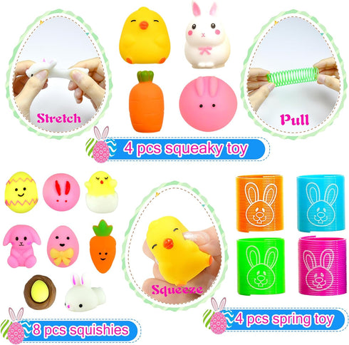 100 Pack U-Goforst Easter Egg Fillers, Easter Basket Stuffers for Kids Boys Girls, Easter Party Favors Assorted Toys