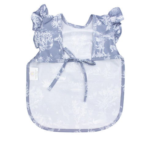 6m-3T BapronBaby Flutter Savanna Blue Bapron - No Neck Tie Safer Bib for Baby & Toddler - Soft Waterproof Stain