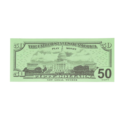 LEARNING ADVANTAGE Fifty Dollar Play Bills, Set of 50, $50 Paper Bills
