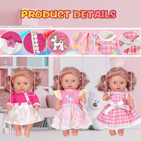 7 Set 8-10-Inch-Dolls ARTST Doll-Clothes-Accessories Baby-Doll-Clothes Suitable for Included Tablewar and Hangers