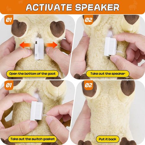 SnugBibble Screaming Goat Plush Toy, Goat Stuffed Animal with Funny Screaming Sound Prank Gift for Kids, Friends