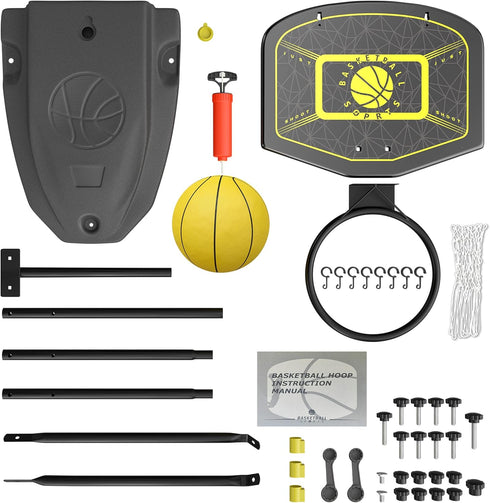 Kids Basketball Hoop Indoor Outdoor, Portable Adjustable Height 3.6ft-6.2ft for Boys Girls Age 3-8 Sports Toy
