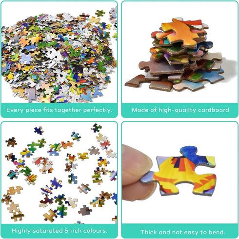 AMAZING PUZZLES 1000 Piece Jigsaw Puzzle for Kids and Adults - Colorful Doggy Design