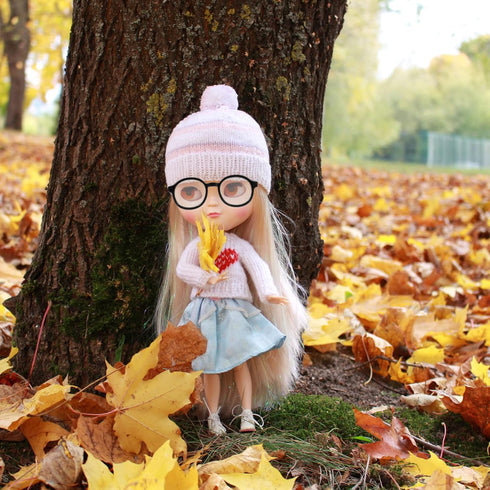 NUOBESTY 2pcs Doll Eyewear, Doll Glasses for 15-20cm Dolls, Mini Costume Supplies (Black Transparent)