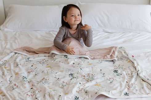 Wildflower Premium Baby Blanket - Soft and Stretchy Quilt for Kids