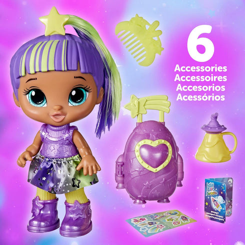 Baby Alive Star Besties Doll, Lovely Luna, 8-inch Space-Themed Doll for 3 Year Olds and Up, Accessories