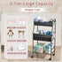 3-Tier 3+2 31" Rolling Baby Diaper Caddy Cart with Dividers & Locking Wheels, H Large Capacity Metal Frame Baby Storage