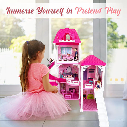Family Dollhouse People - 5 Poseable Action Figures for Dollhouse, Including Mom, Dad, Sister, Brother