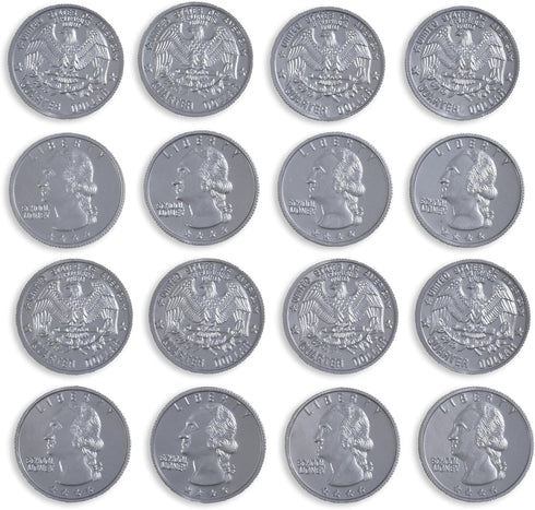 LEARNING ADVANTAGE-7524 Play Quarters Plastic Coins, Set of 100